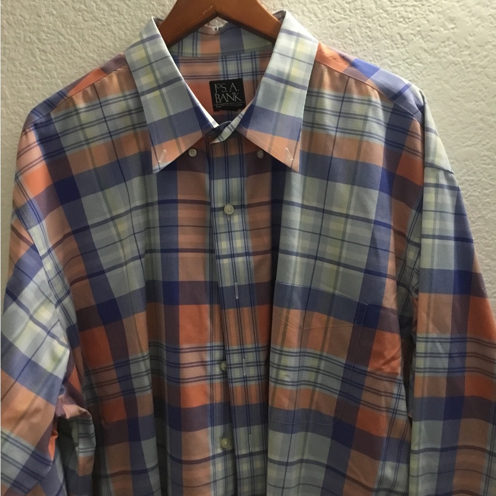 Jos. A Bank 2XB Mens Shirt Traveler's Collection Cotton Long Sleeve Business